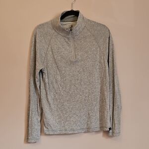 Faherty Light Heather Gray Quarter-Zip Sweater Sz Small